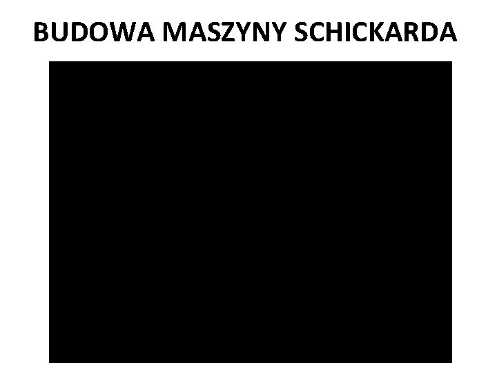 BUDOWA MASZYNY SCHICKARDA 