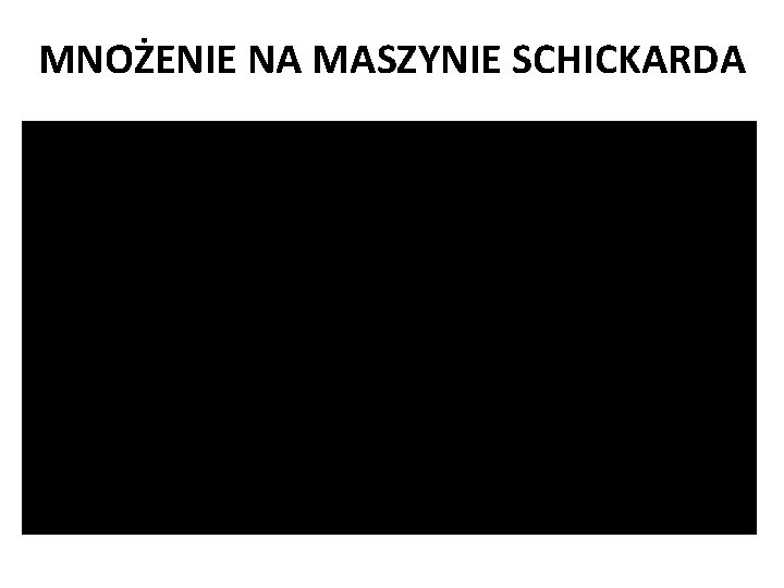 MNOŻENIE NA MASZYNIE SCHICKARDA 