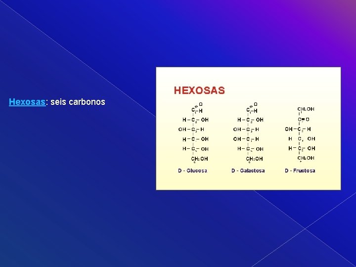 Hexosas: seis carbonos 