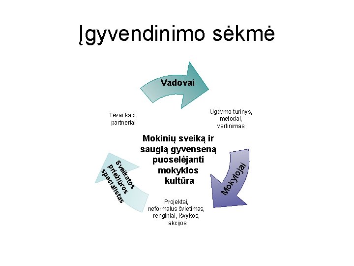 Įgyvendinimo sėkmė Vadovai Projektai, neformalus švietimas, renginiai, išvykos, akcijos Mo ky s ato s