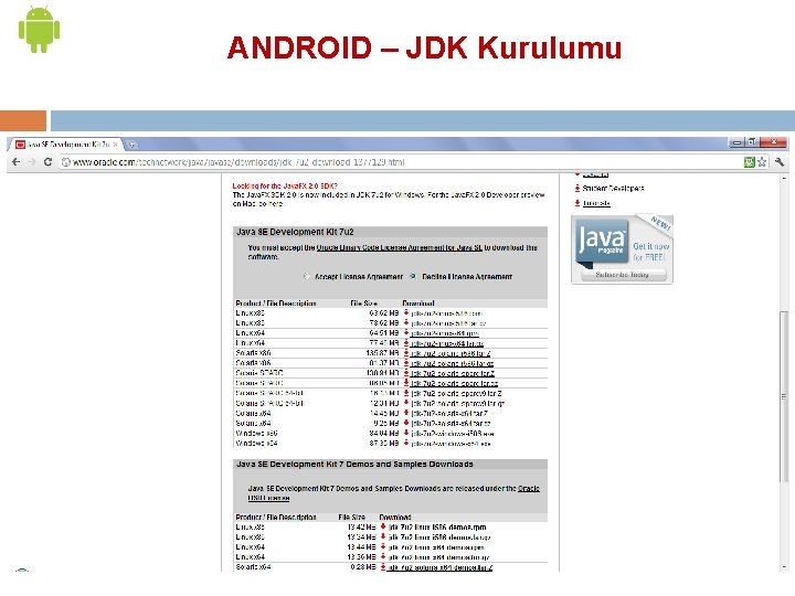 ANDROID – JDK Kurulumu 