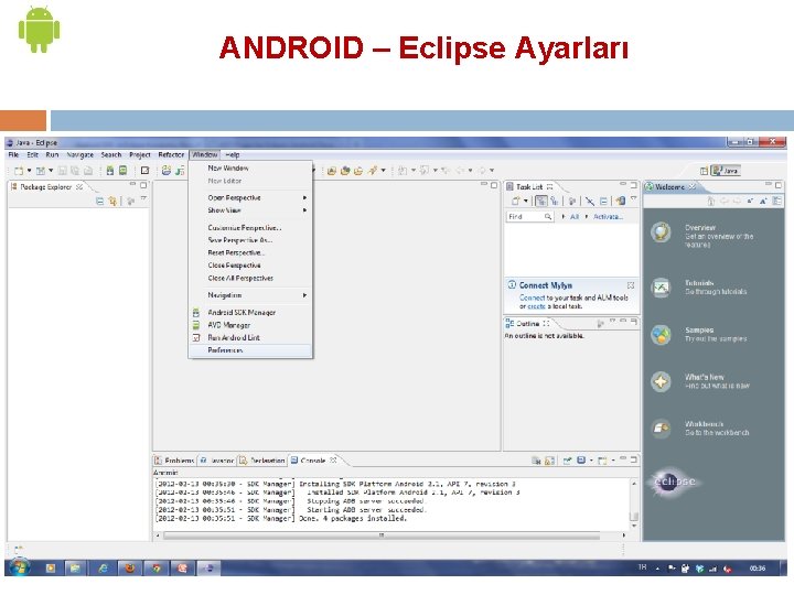 ANDROID – Eclipse Ayarları 