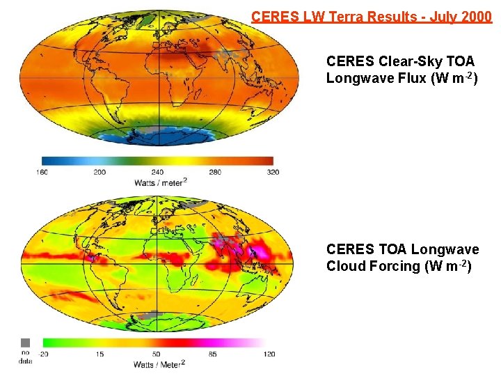 CERES LW Terra Results - July 2000 CERES Clear-Sky TOA Longwave Flux (W m-2)