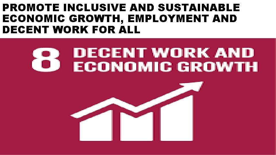 PROMOTE INCLUSIVE AND SUSTAINABLE ECONOMIC GROWTH, EMPLOYMENT AND DECENT WORK FOR ALL 