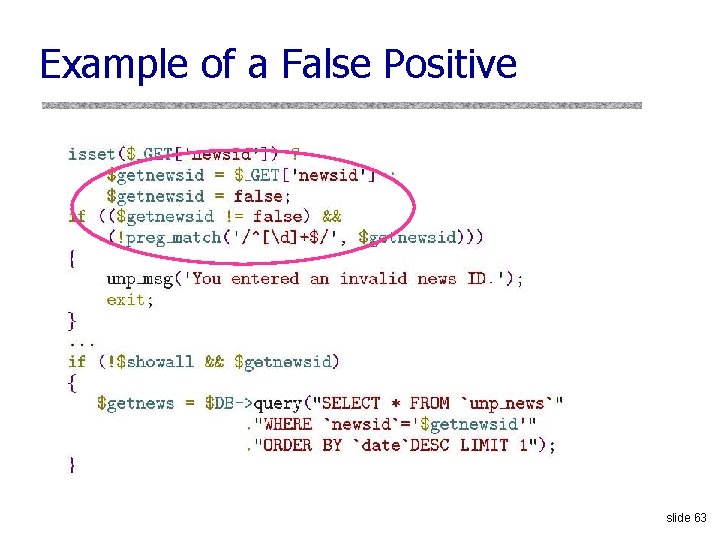 Example of a False Positive slide 63 