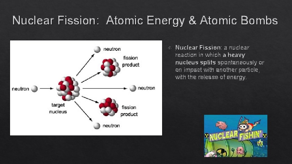 Nuclear Fission: Atomic Energy & Atomic Bombs Nuclear Fission: a nuclear reaction in which