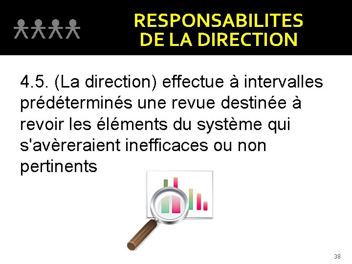 RESPONSABILITES DE LA DIRECTION 4. 5. (La direction) effectue à intervalles prédéterminés une revue