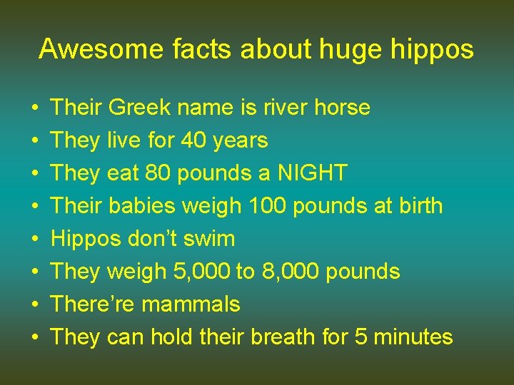 Awesome facts about huge hippos • • Their Greek name is river horse They