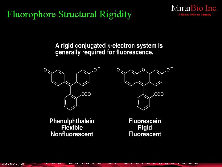 Fluorophore Structural Rigidity © Mirai. Bio Inc. , 2003 Mirai. Bio Inc. A Hitachi