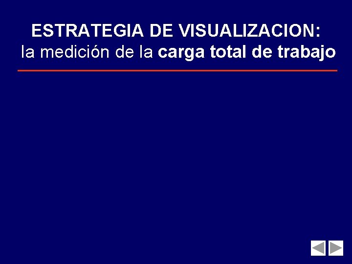 ESTRATEGIA DE VISUALIZACION: la medición de la carga total de trabajo 