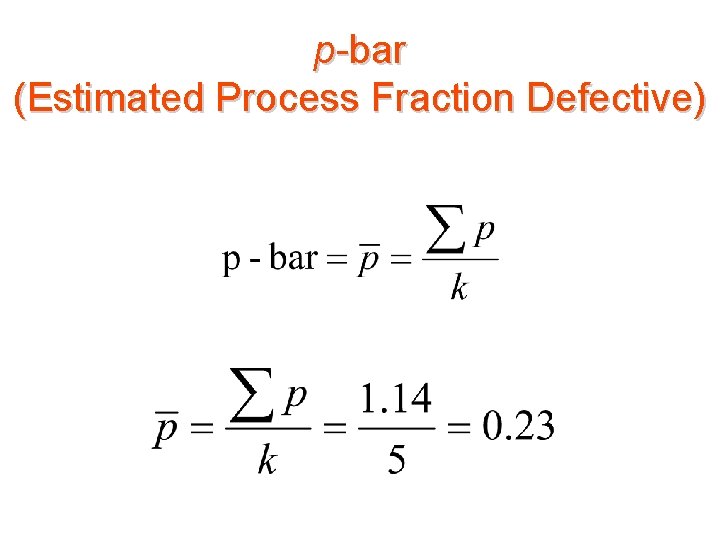 p-bar (Estimated Process Fraction Defective) 