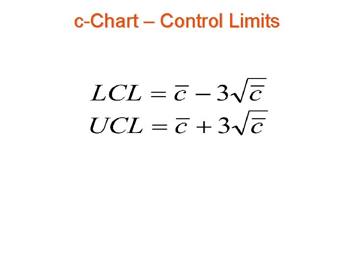 c-Chart – Control Limits 