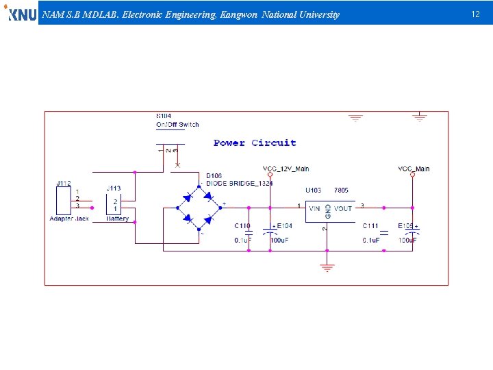 NAM S. B MDLAB. Electronic Engineering, Kangwon National University 12 