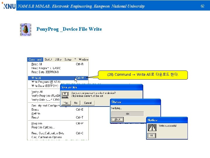 NAM S. B MDLAB. Electronic Engineering, Kangwon National University Pony. Prog _Device File Write