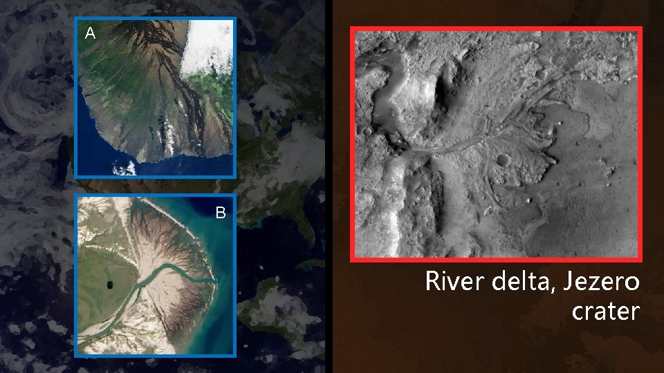 A B River delta, Jezero crater 