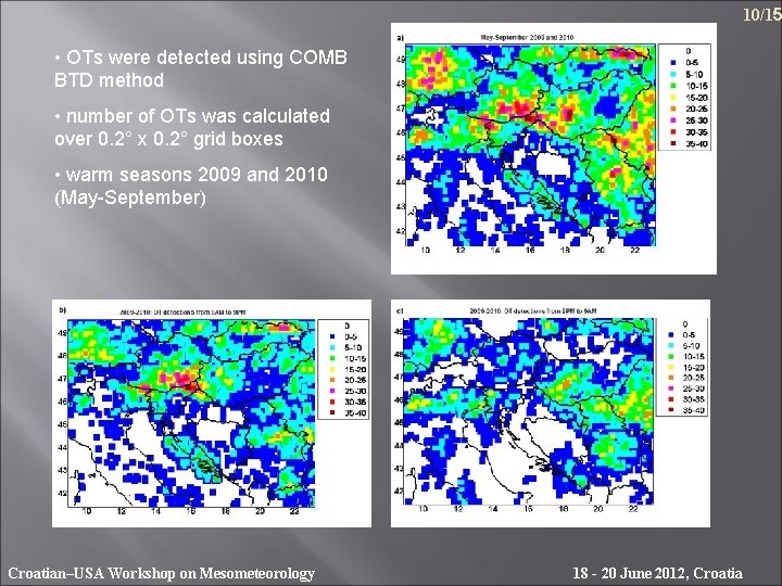 10/15 • OTs were detected using COMB BTD method • number of OTs was