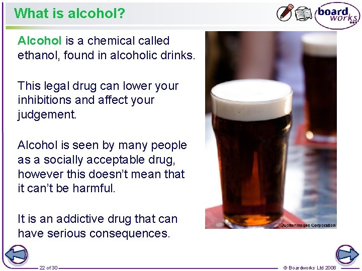 What is alcohol? Alcohol is a chemical called ethanol, found in alcoholic drinks. This