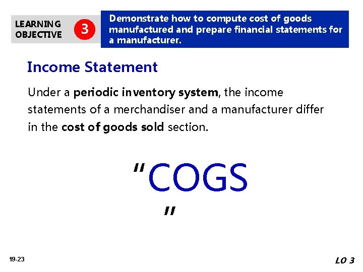 LEARNING OBJECTIVE 3 Demonstrate how to compute cost of goods manufactured and prepare financial