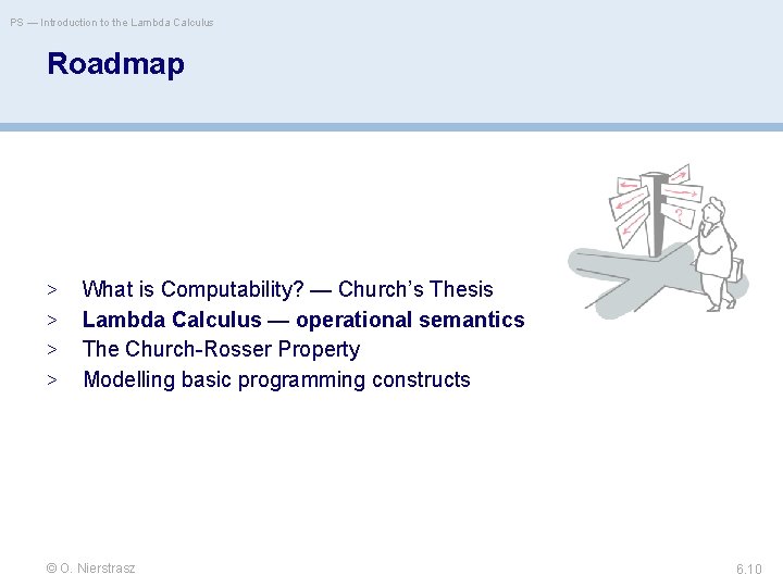 PS — Introduction to the Lambda Calculus Roadmap > > What is Computability? —