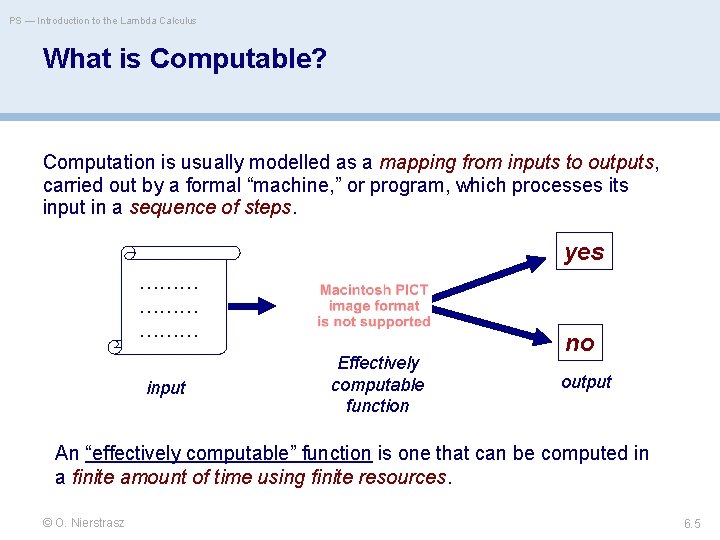 PS — Introduction to the Lambda Calculus What is Computable? Computation is usually modelled