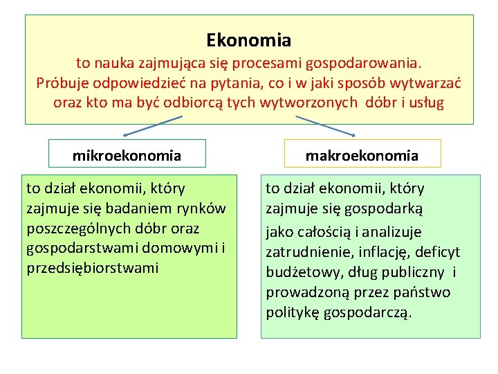 Ekonomia to nauka zajmująca się procesami gospodarowania. Próbuje odpowiedzieć na pytania, co i w