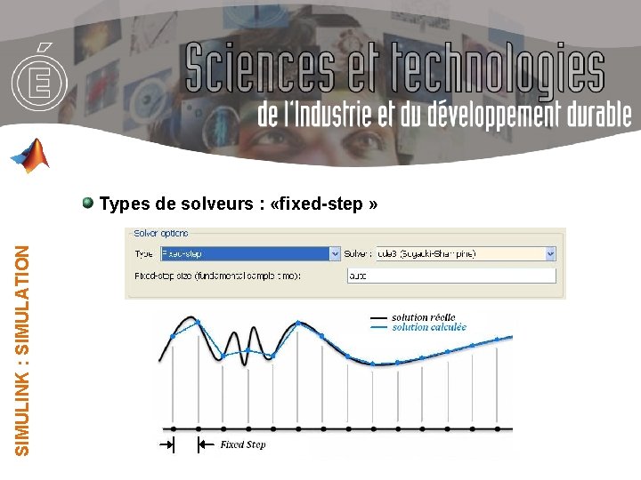 SIMULINK : SIMULATION Types de solveurs : «fixed-step » 