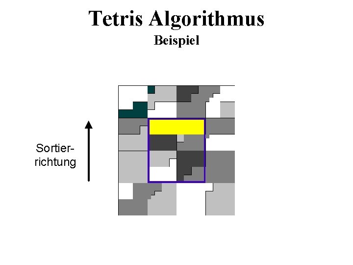 Tetris Algorithmus Beispiel Sortierrichtung 