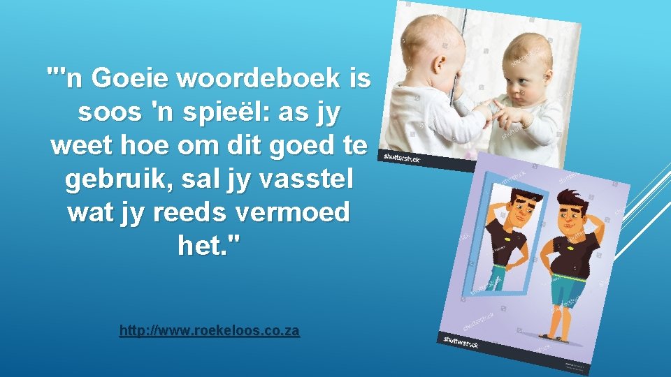 "'n Goeie woordeboek is soos 'n spieël: as jy weet hoe om dit goed