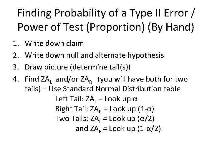 Finding Probability of a Type II Error / Power of Test (Proportion) (By Hand)