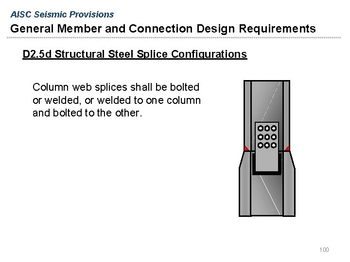 AISC Seismic Provisions General Member and Connection Design Requirements D 2. 5 d Structural