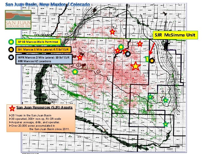 SJR Mc. Simms Unit BP 10 Mancos Wells Permitted BH Mancos 1 Mile Lateral;