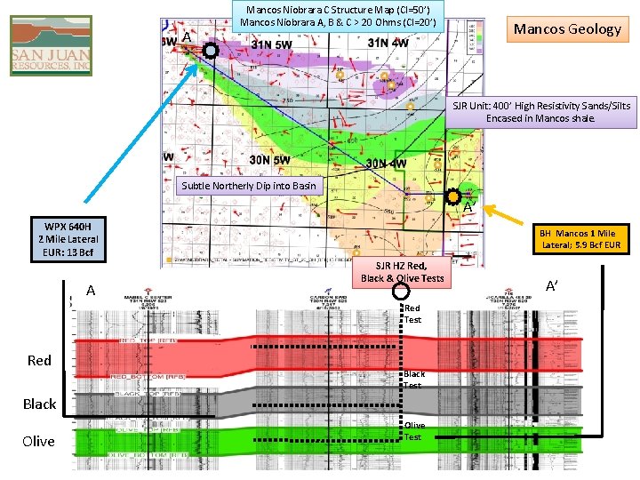 A Mancos Niobrara C Structure Map (CI=50’) Mancos Niobrara A, B & C >