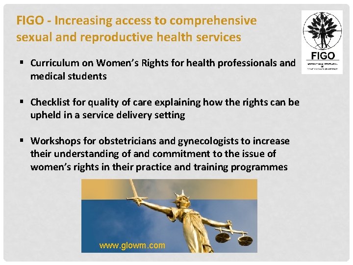 FIGO - Increasing access to comprehensive sexual and reproductive health services § Curriculum on