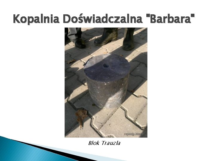 Kopalnia Doświadczalna "Barbara" Blok Trauzla 