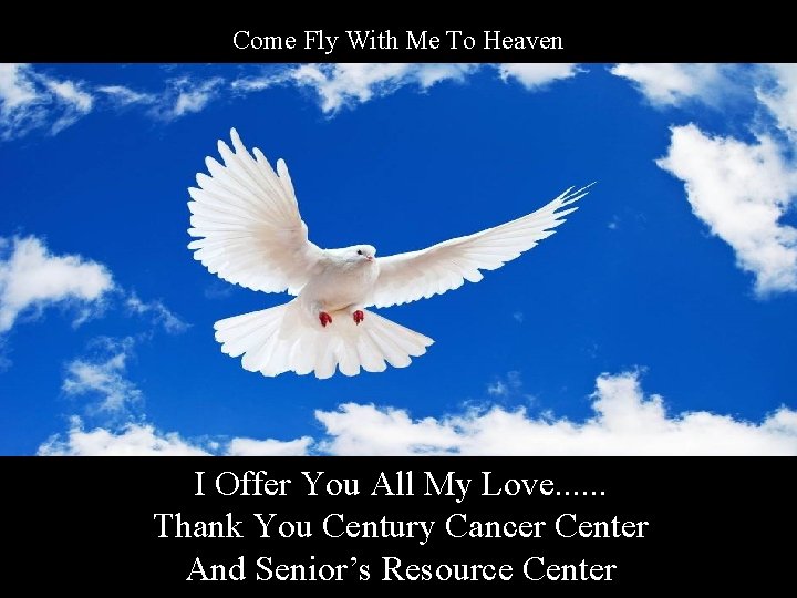 Come Fly With Me To Heaven I Offer You All My Love. . .
