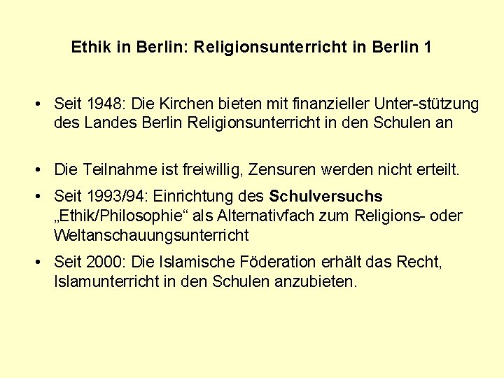 Ethik in Berlin: Religionsunterricht in Berlin 1 • Seit 1948: Die Kirchen bieten mit