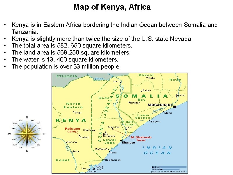 Map of Kenya, Africa • Kenya is in Eastern Africa bordering the Indian Ocean