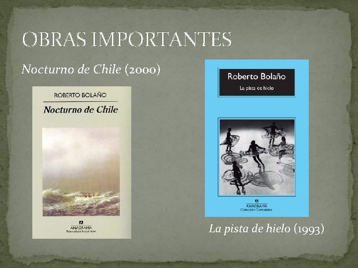 OBRAS IMPORTANTES Nocturno de Chile (2000) La pista de hielo (1993) 