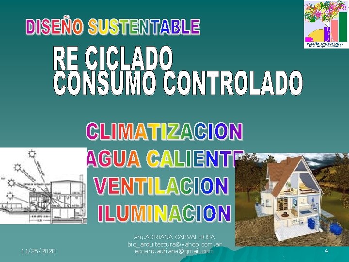 11/25/2020 arq. ADRIANA CARVALHOSA bio_arquitectura@yahoo. com. ar ecoarq. adriana@gmail. com 4 