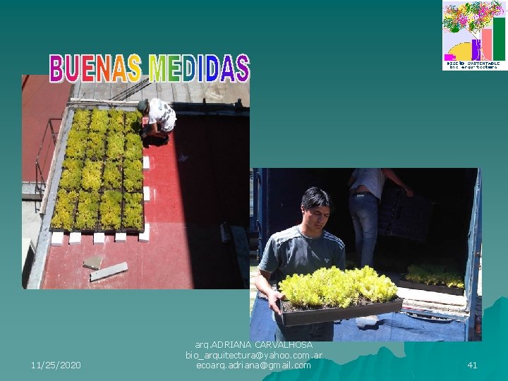 11/25/2020 arq. ADRIANA CARVALHOSA bio_arquitectura@yahoo. com. ar ecoarq. adriana@gmail. com 41 