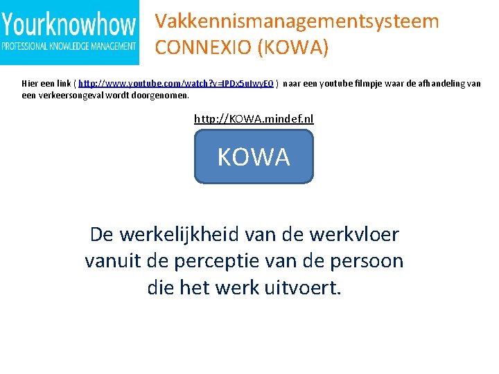 Vakkennismanagementsysteem CONNEXIO (KOWA) Hier een link ( http: //www. youtube. com/watch? v=IPDx 5 u.