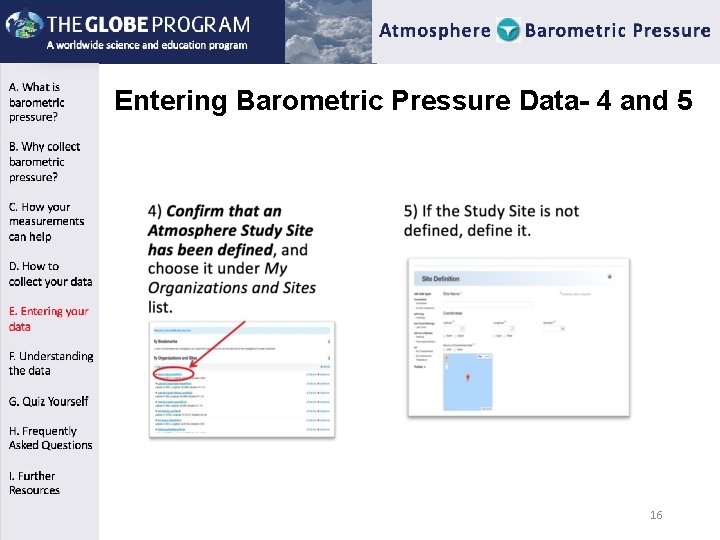 Entering Barometric Pressure Data- 4 and 5 16 Entering Barometric Pressure Data- 4 and 5 16