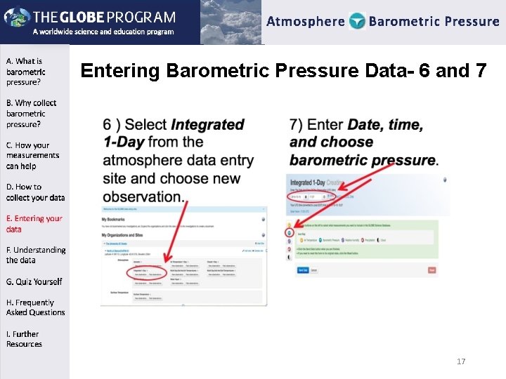 Entering Barometric Pressure Data- 6 and 7 17 Entering Barometric Pressure Data- 6 and 7 17