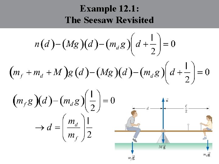 Example 12. 1: The Seesaw Revisited 