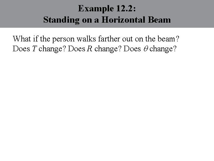 Example 12. 2: Standing on a Horizontal Beam What if the person walks farther