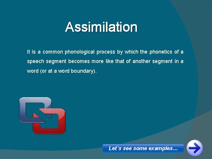Assimilation It is a common phonological process by which the phonetics of a speech