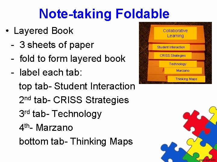 Note-taking Foldable • Layered Book - 3 sheets of paper - fold to form