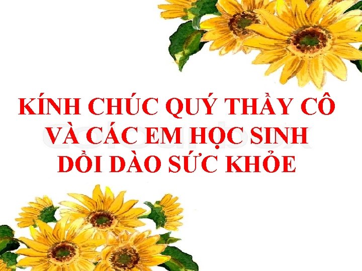 KÍNH CHÚC QUÝ THẦY CÔ VÀ CÁC EM HỌC SINH DỒI DÀO SỨC KHỎE