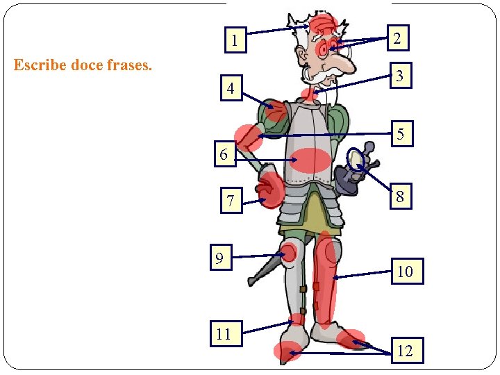 1 Escribe doce frases. 4 2 3 5 6 7 9 11 8 10