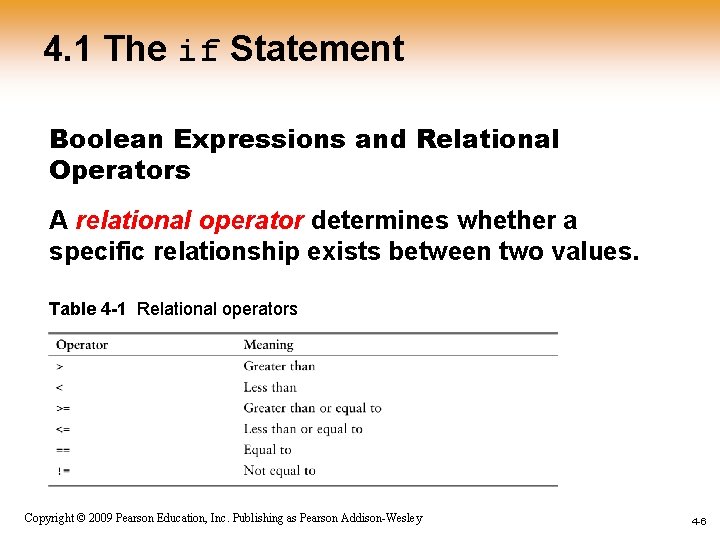 4. 1 The if Statement Boolean Expressions and Relational Operators A relational operator determines 4. 1 The if Statement Boolean Expressions and Relational Operators A relational operator determines